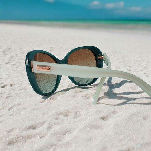 New KATE SPADE EMERY/S Teal Aqua Plastic Cat Eye Women\'s Sunglasses rare main image 5